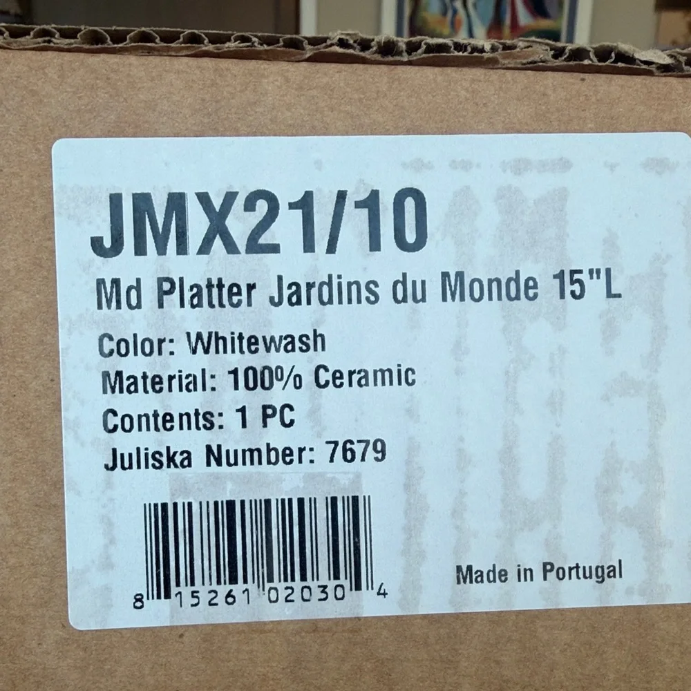Juliska Jardins du Monde Whitewash Oval Platter - Picture 2 of 2